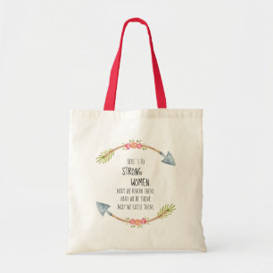Tote Bag Voici la flèche d'aquarelle pour femmes fortes