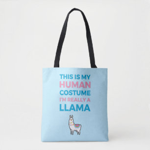 Tote Bag Voici Mon Costume Humain - Llama Edition I