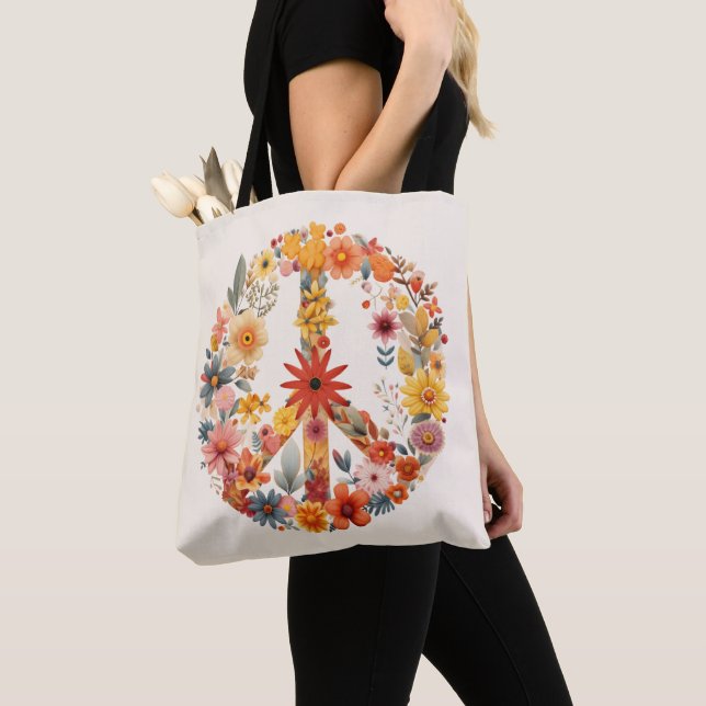 Tote Bag Voie de Paix fleur sauvage (De près)