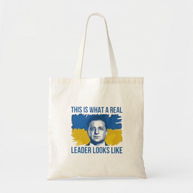 Tote Bag Voilà à quoi ressemble un vrai dirigeant ukrainien (Devant)