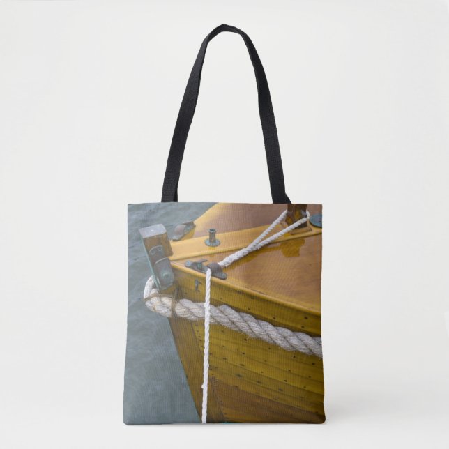 Tote Bag Voilier en bois dans l'eau (Devant)