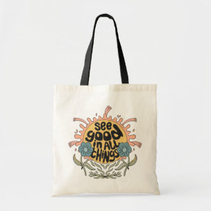 Tote Bag Voir le bon dans toutes les choses Hippie Graphic