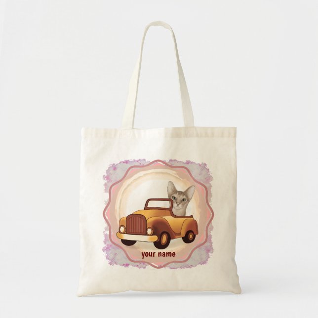 Tote Bag Voiture Abyssinian Chat (Devant)