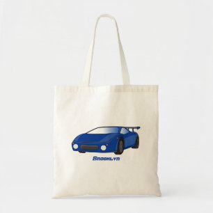 Tote Bag Voiture de sport bleue avec illustration airfos