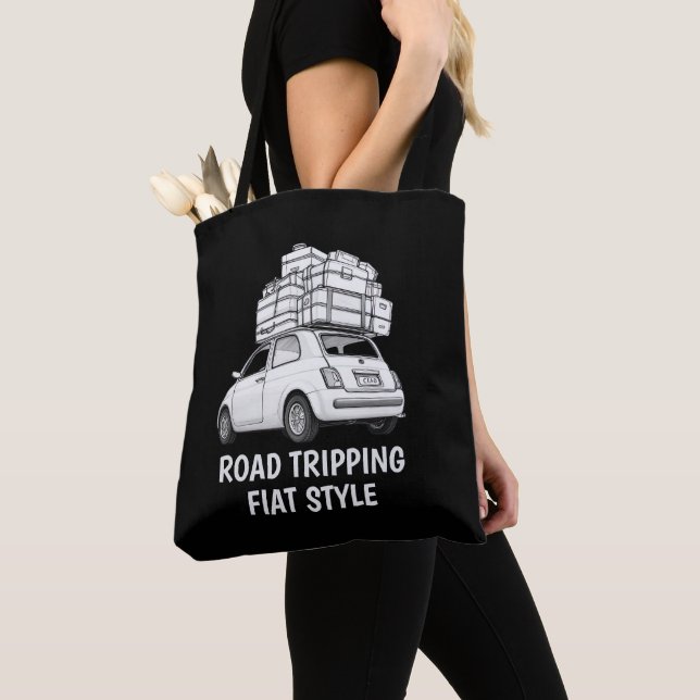 Tote Bag Voiture Fiat Blanc (De près)