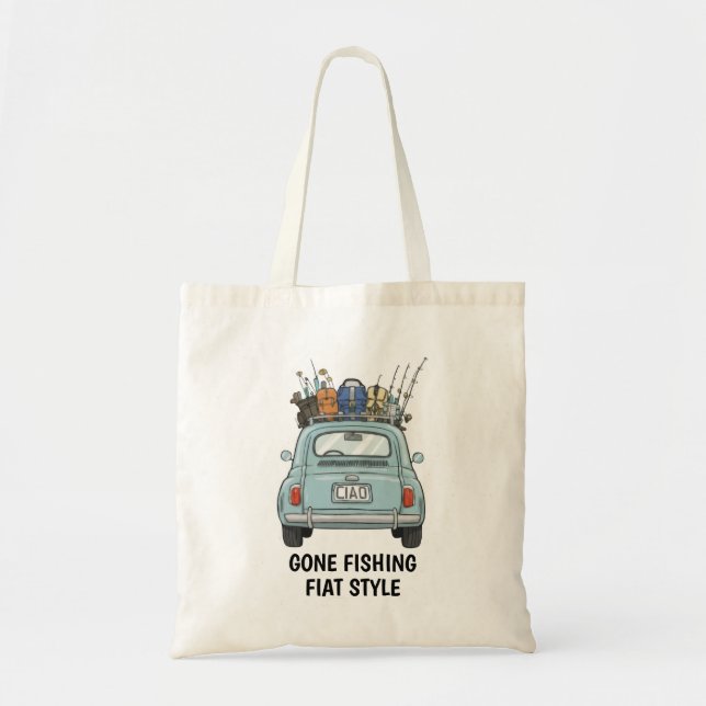 Tote Bag Voiture Fiat de pêche  (Devant)