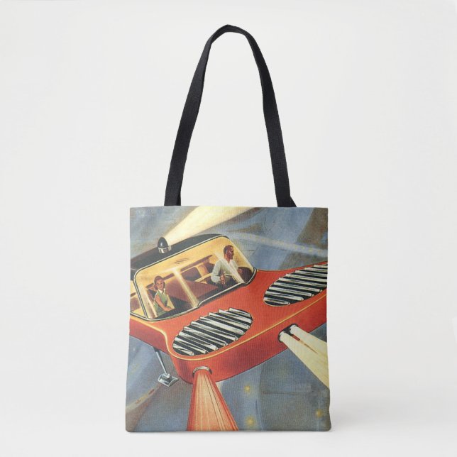 Tote Bag Voiture futuriste de science-fiction vintage (Devant)