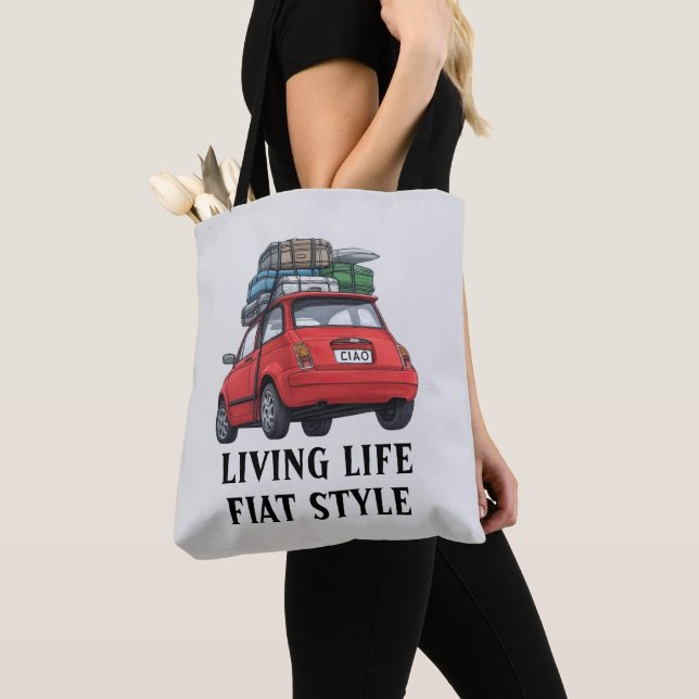 Tote Bag Voiture Red Fiat (De près)