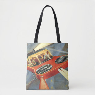 Tote Bag Voiture volante de science-fiction vintage