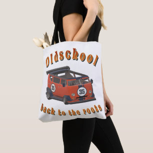 Tote Bag Voitures anciennes de style vintage rouge
