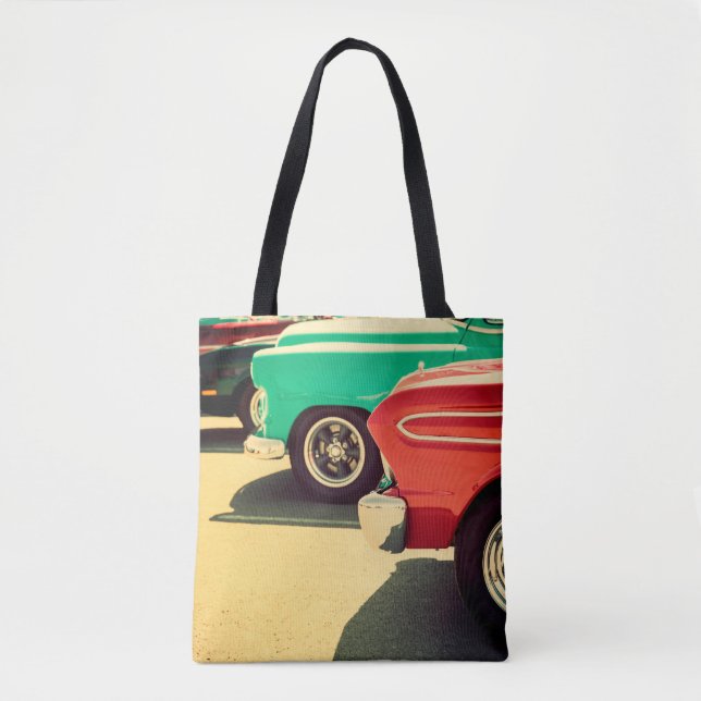 Tote Bag Voitures classiques garées dans une voiture à rame (Devant)