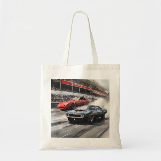 Tote Bag Voitures Red & Black Muscle (Devant)