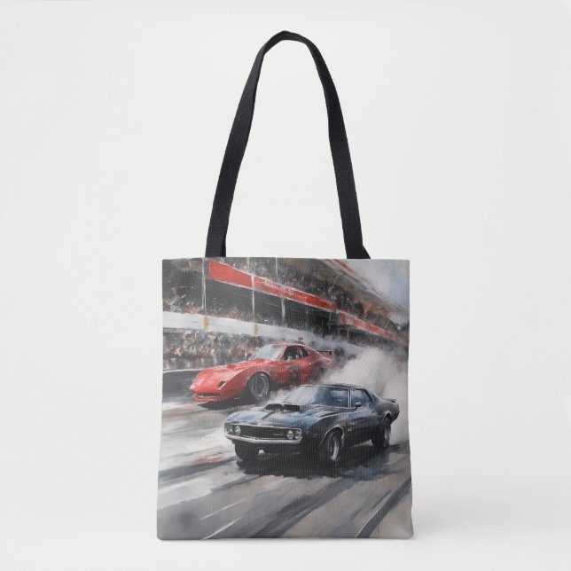 Tote Bag Voitures Red & Black Muscle (Devant)