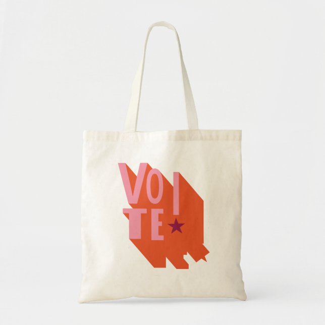 Tote Bag VOIX Graphique rose et orange ! (Devant)