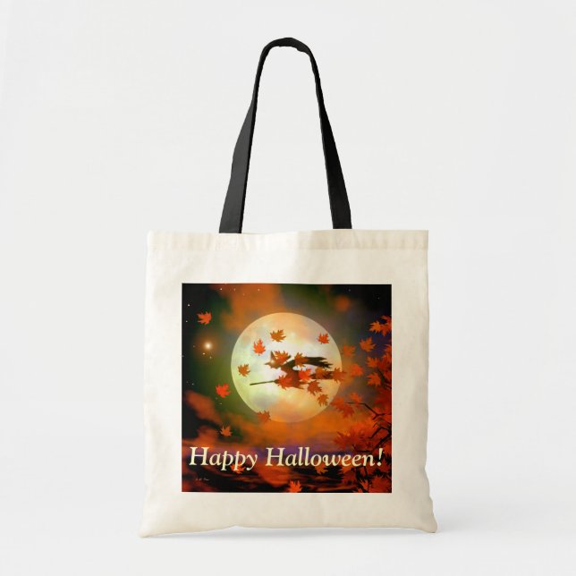 Tote Bag Vol de sorcière d'Halloween (Devant)