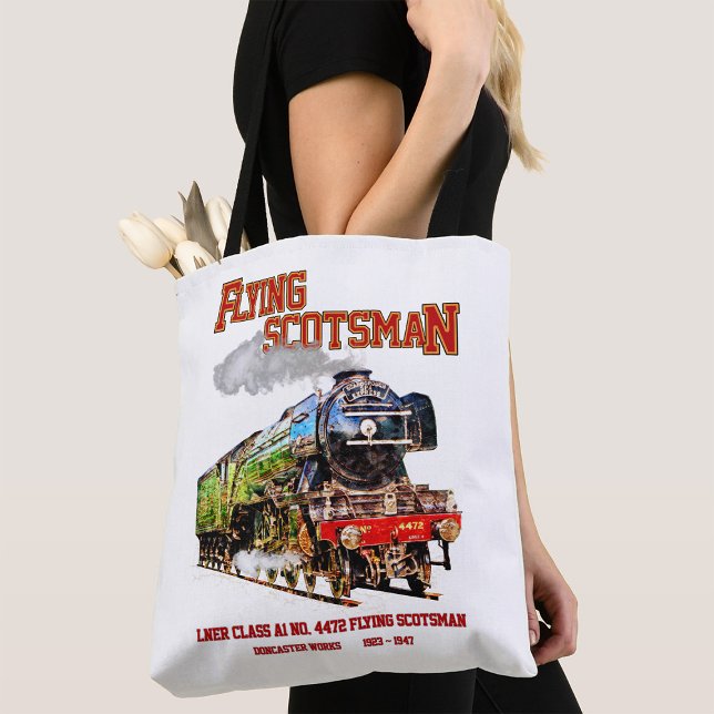 Tote Bag Volant Scotsman Steam Train Anglais Locomotive (Créateur téléchargé)