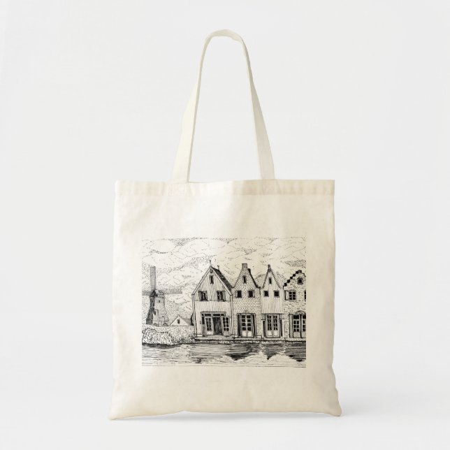 Tote Bag Volendam Pays-Bas - Maisons Néerlandaises (Devant)