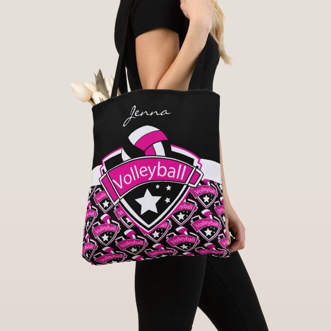 Tote Bag Volley-ball Hot Pink Sport | Texte do-it-yourself (De près)