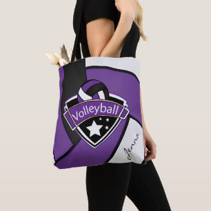Tote Bag Volley-ball sport Texte do-it-yourself - Violet
