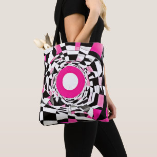 Tote Bag Vortex rose : une À damiers descente