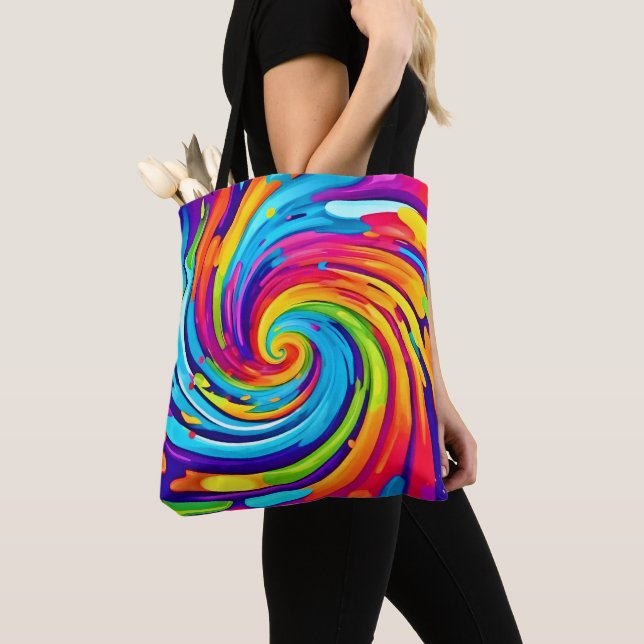 Tote Bag Vortex vibrant dans le tourbillon artistique (De près)