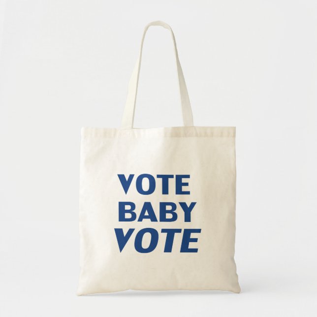 Tote Bag Vote bébé vote bleu et blanc (Devant)