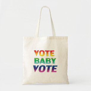Tote Bag "vote bébé vote" Fierté lgbtq couleurs arc-en-ciel