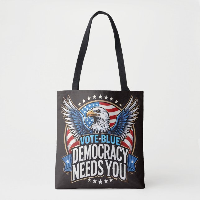 Tote Bag Vote bleu (Devant)