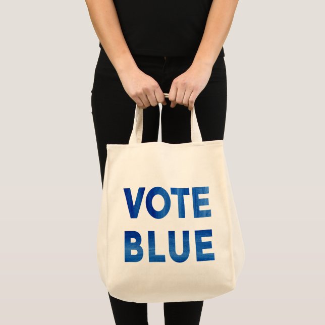 Tote Bag Vote Blue bold aquarelle politique 2 côtés (Devant (produit))