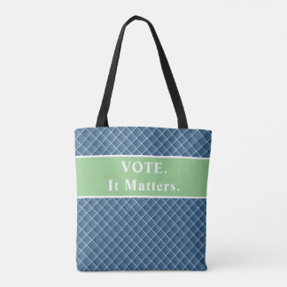 Tote Bag Vote Fourre-tout, ça compte (bleu/vert)