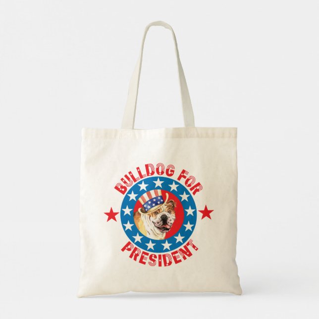 Tote Bag Vote pour Bulldog (Dos)