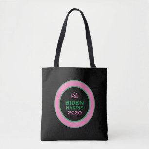 Tote Bag Vote vert rose BIDEN HARRIS 2020