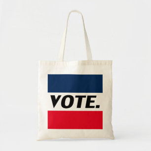 Tote Bag "Voter" Lettres noires, rouge bleu blanc arrière -