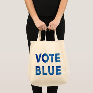 Tote Bag Votez Blue bold watercolor politique à deux côt