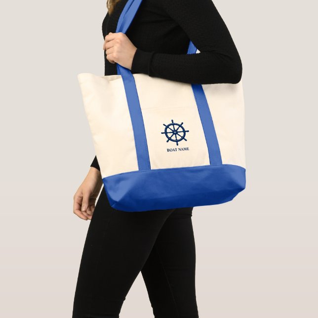 Tote Bag Votre bateau ou votre nom Expédié Roue Épicerie ré (Devant (produit))