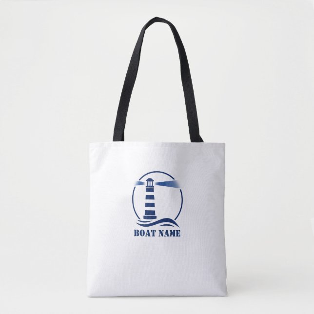 Tote Bag Votre bateau sur mesure ou nom Phare classique (Devant)