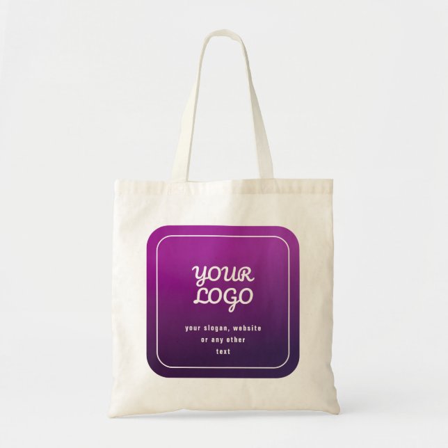 Tote Bag Votre logo et lumière élégante à Ombre violet fonc (Devant)