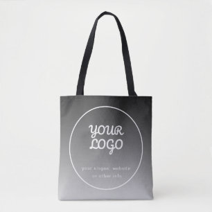 Tote Bag Votre logo et votre texte   Gradient gris foncé