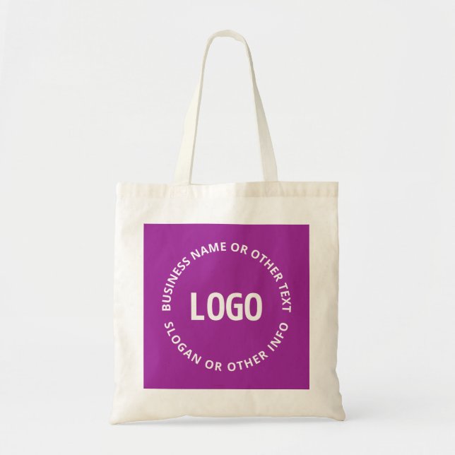 Tote Bag Votre logo et votre texte personnalisable | Violet (Devant)