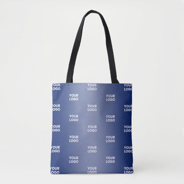 Tote Bag Votre logo Simple Répétition Logo Marine Blue Grad (Devant)
