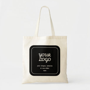 Tote Bag Votre Logo & Slogan ou autre texte Noir et blanc