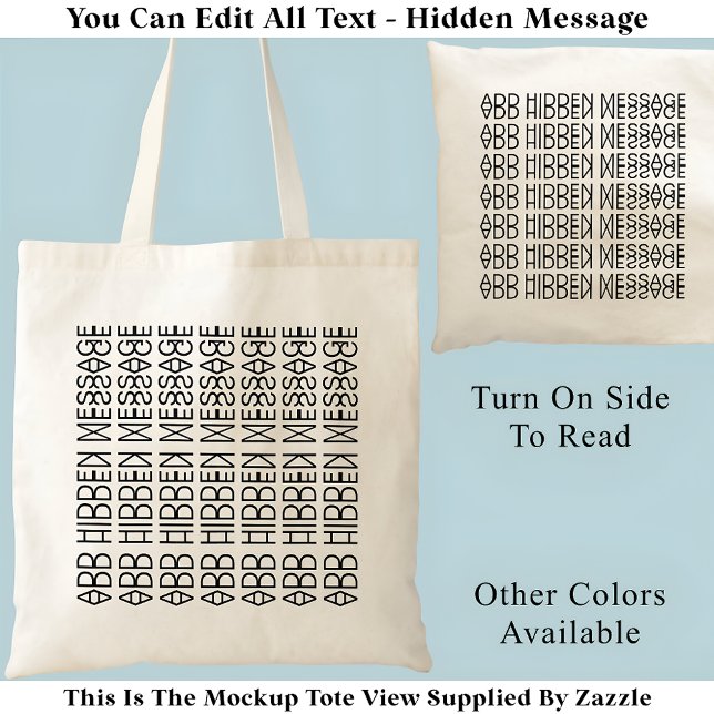 Tote Bag Votre message caché personnalisé 149B nouveauté (Créateur téléchargé)