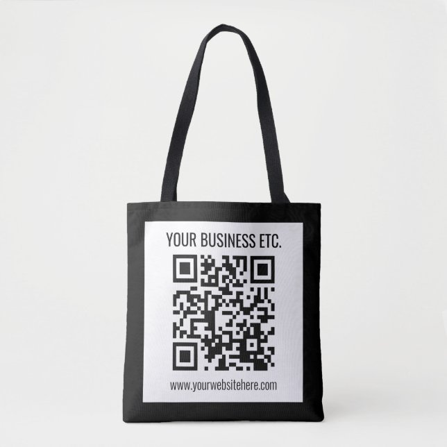 Tote Bag Votre nom d'entreprise et code QR modifiable (Devant)