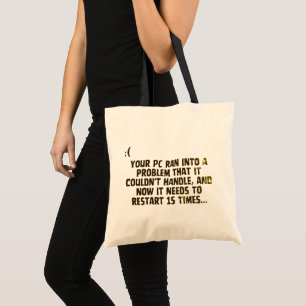Tote Bag Votre ordinateur a rencontré un problème