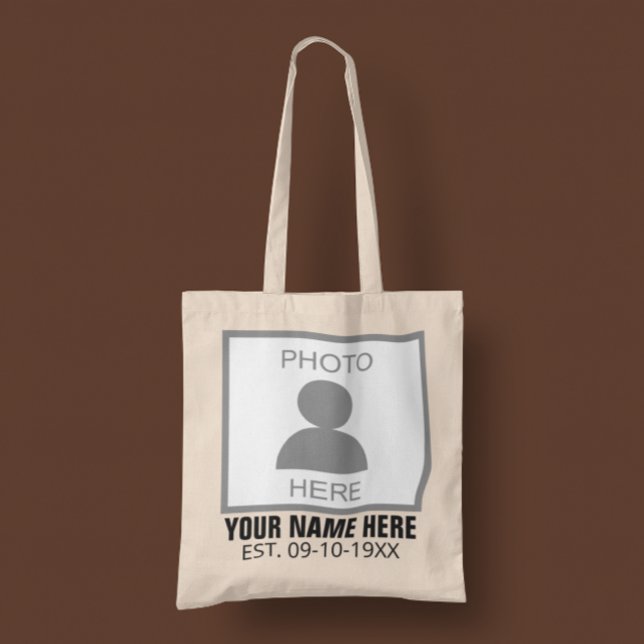 Tote Bag Votre photo ici Nom et âge (Créateur téléchargé)