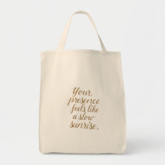 Tote Bag Votre Présence : Un Lever de Soleil Lent