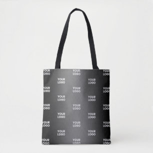 Tote Bag Votre simple logo répétitif   Gradient noir et gri