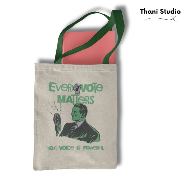 Tote Bag Votre vote compte l'élection vert politique imprim (Créateur téléchargé)