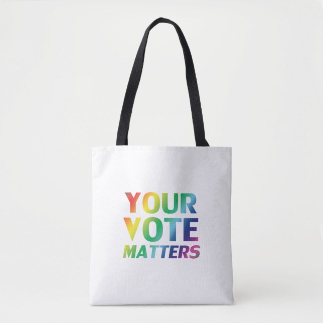 Tote Bag "votre vote compte" pride clgbtq lgbt arc-en-ciel (Devant)