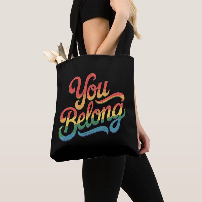 Tote Bag Vous appartenez à Lesbian Gay LGBTQ Pride Ally Rai (De près)